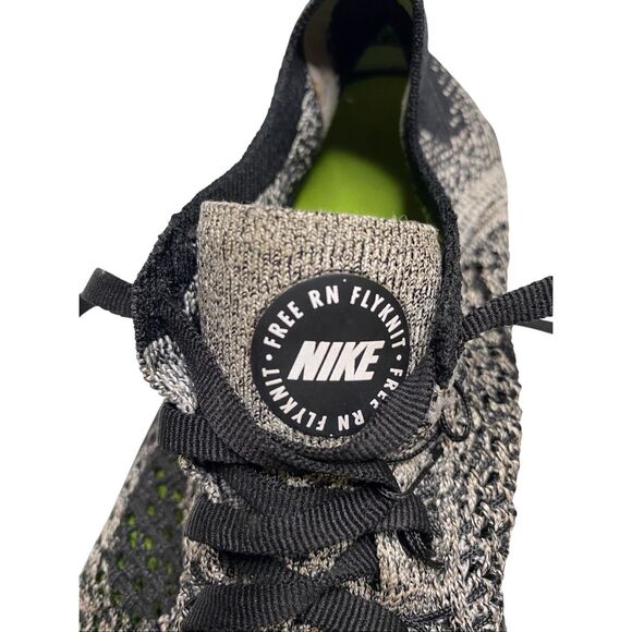 Nike Free RN Flyknit 2018 Womens 9 Black Gray Lace Up Low Top Running Shoes - Picture 7 of 13